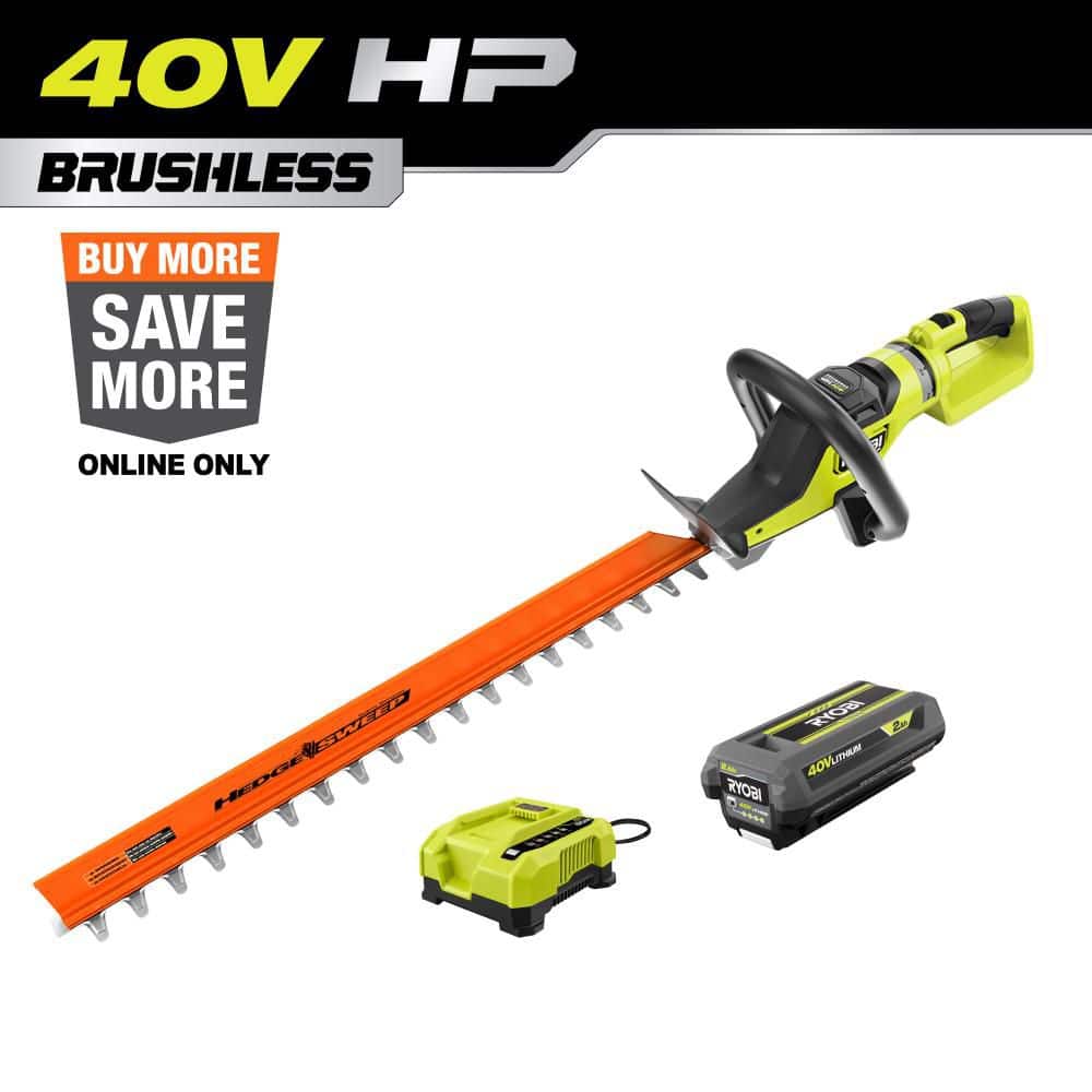 RYOBI 40V HP Brushless 26 in. Cordless Battery Hedge Trimmer with