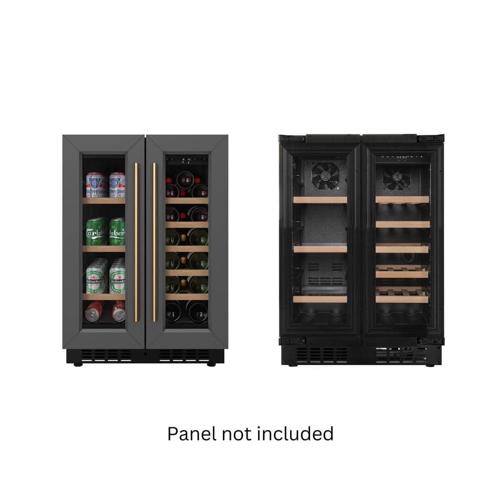 Reserve 24 in. French Door Dual Zone Panel Ready Undercounter with 20 Bottle Capacity Beverage and Wine Cooler in Black price history on PriceWatchPro