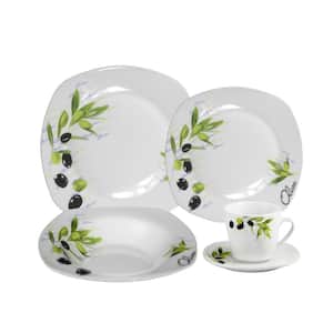 16-Piece Casual Shiny Finish Porcelain Dinnerware Set (Service for 4)