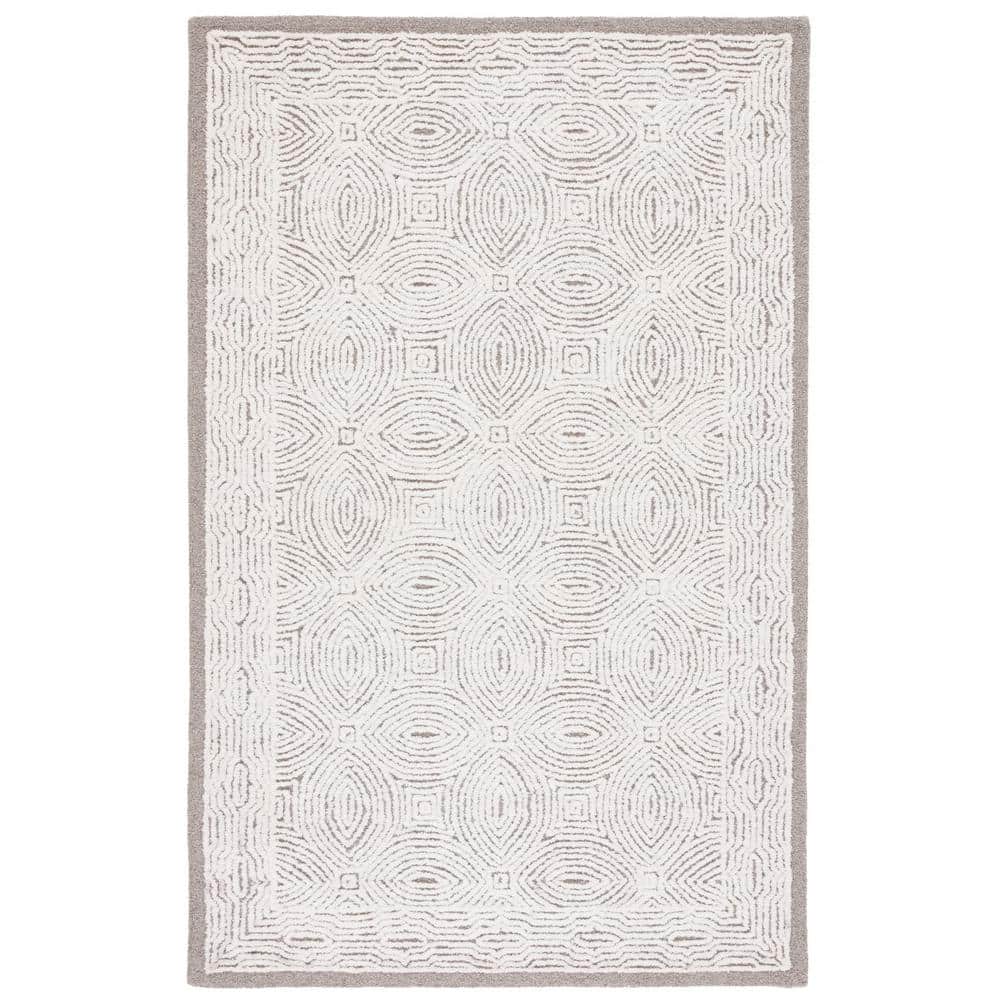 SAFAVIEH Abstract Beige/Ivory 4 ft. x 6 ft. Floral Medallion Area