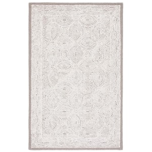 Abstract Beige/Ivory 8 ft. x 10 ft. Floral Medallion Area Rug
