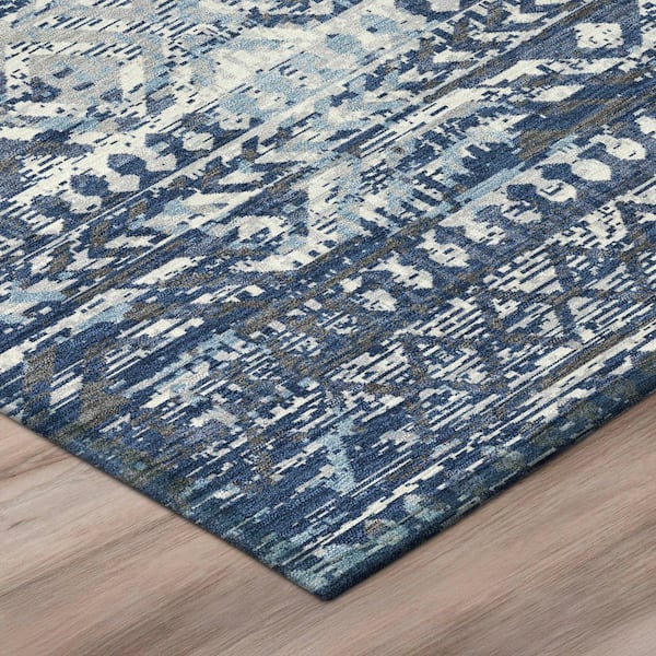 Chantille Machine Washable Indoor/Outdoor Abstract ACN3161 Navy 2 ft. x 3 ft. Accent Rug