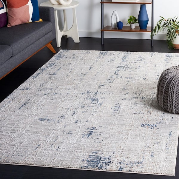 Parker 9 ft. x 12 ft. Taupe/Gray Blue High-Low Distressed Area Rug