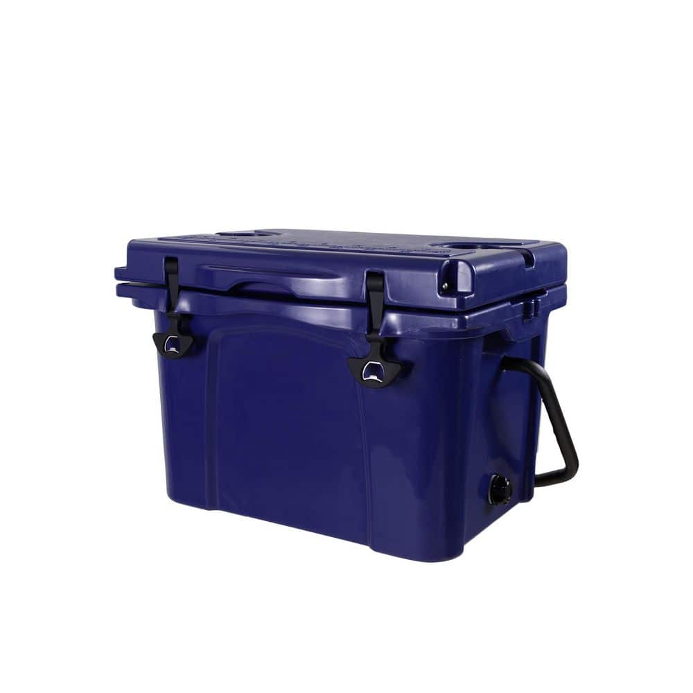 25 qt. Dark Blue Portable Hard Cooler with Bottle Opener and Cup
