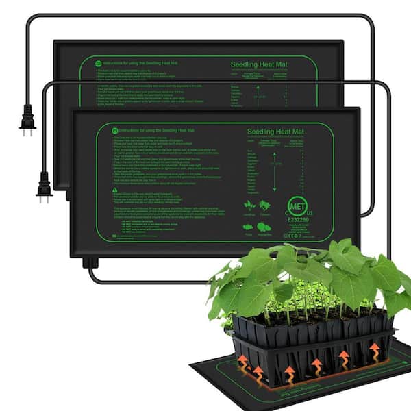 10 in. x 20.75 in. 21W Waterproof Heating Pad for Indoor Tray Plants, Warm Mats for Hydroponics Germination (2-Pack)