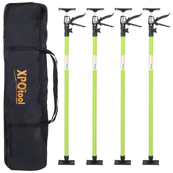 4-Pack Green Steel Adjustable Support Pole Jack Post Hand Support System, Extends from 45 in. to 114 in. with Carrry Bag