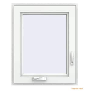 24 in. x 30 in. V-4500 Series Black FiniShield Vinyl Right-Handed Casement Window with Fiberglass Mesh Screen