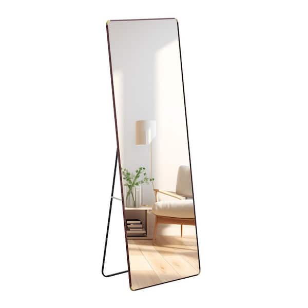 Unbranded Luxury Quality Red 23.2 in. W x 65 in. H Rectangle Glass Full Length Mirror