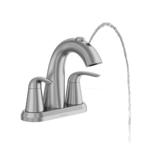 Nadina 4 in. Centerset Double Handle Bathroom Fountain Faucet in Brushed Nickel