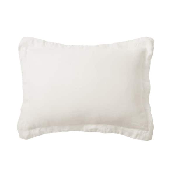 LEVTEX HOME Washed Linen Cream Flange 36 in. x 20 in. King Sham
