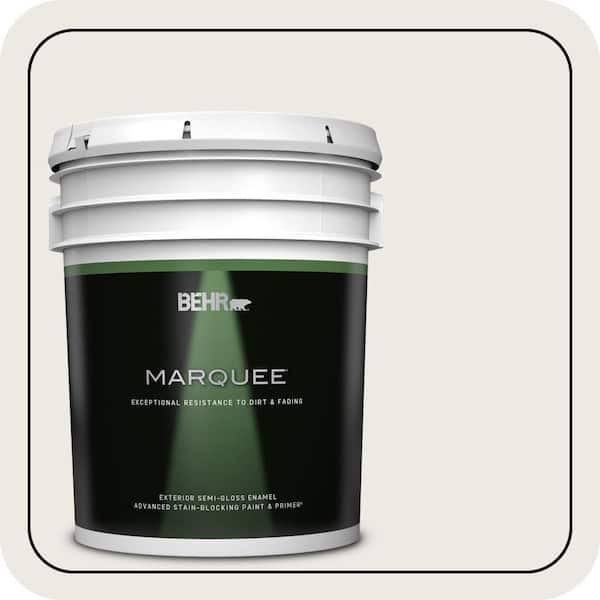 BEHR MARQUEE 5 gal. Designer Collection #DC-006 First Snow Semi-Gloss Enamel Exterior Paint & Primer