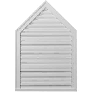 24 in. x 30 in. Steeple Primed Polyurethane Paintable Gable Louver Vent Non-Functional