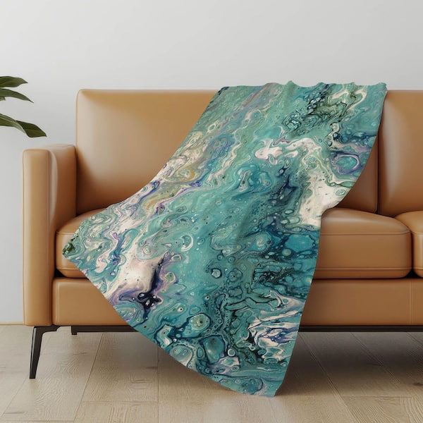 Premium Machine Washable ASB49 Seaglass 50 in. x 70 in. Sherpa Throw Blanket