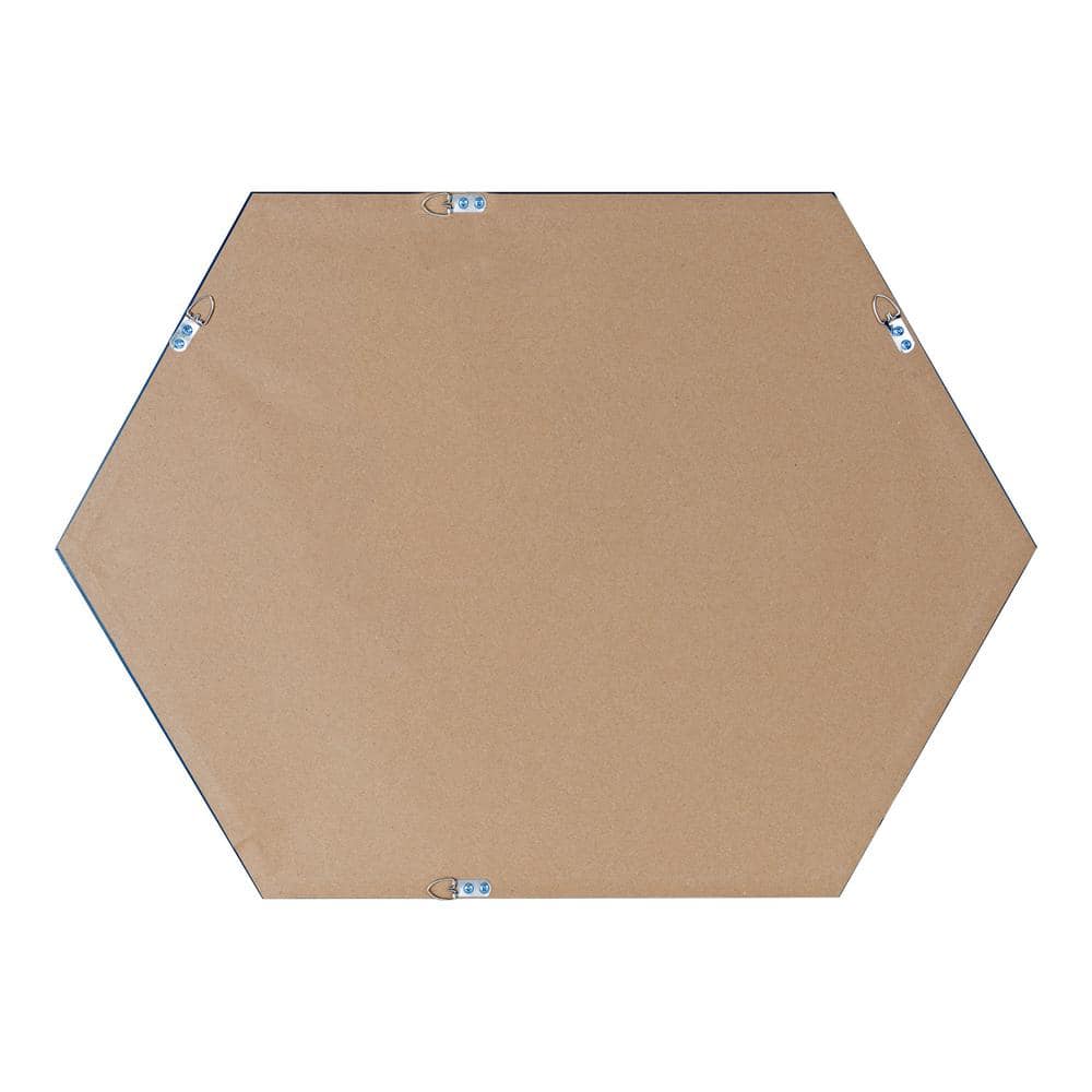 Sleek Hexagon Full-Length Black Vanity Mirror 35.7" x 27.5"