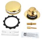 Universal NuFit Foot Actuated Bathtub Stopper with Grid Strainer, Innovator Overflow Silicone, 2-Pin Kit, Polished Brass