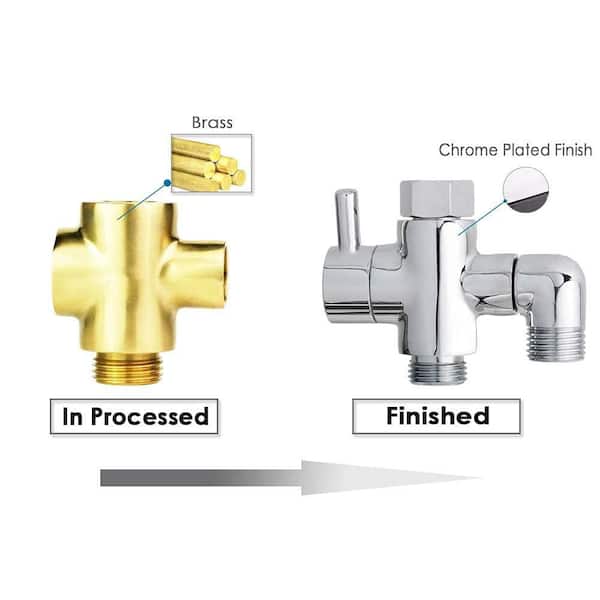 Brass Diverter Valve All-Metal Brass Shower Arm Diverter Valve – 3-Way For Handheld & Fixed Shower Heads, Polished Chrome, G1/2 Threads, Easy Install Brass Diverter Valve All-Metal Brass Shower Arm Diverter Valve – 3-Way For Handheld & Fixed Shower Heads, Polished Chrome, G1/2 Threads, Easy Install