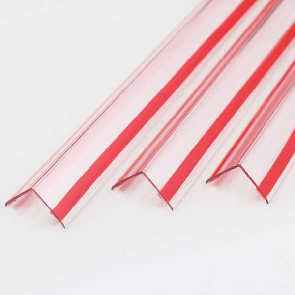 4-Pack 3.9 ft. x 1.0 in. Peel and Stick Clear Corner Guards, Self-Adhesive L-Shaped Outside Corner Shield for Door