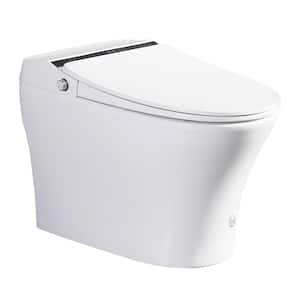 Elongated Smart Toilet Bidet 1-Piece 1.28 GPF in White w/Auto Flush, Heated Seat, Air Drying, Remote Control,LED Display