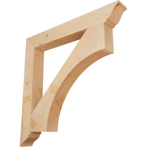 Ekena Millwork 5.5 in. x 48 in. x 48 in. Douglas Fir Westlake Traditional Smooth Bracket