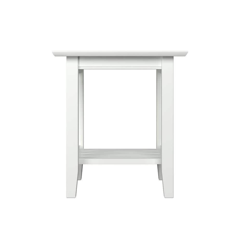 Atlantic Mission 20" White Solid Hardwood Square End Table