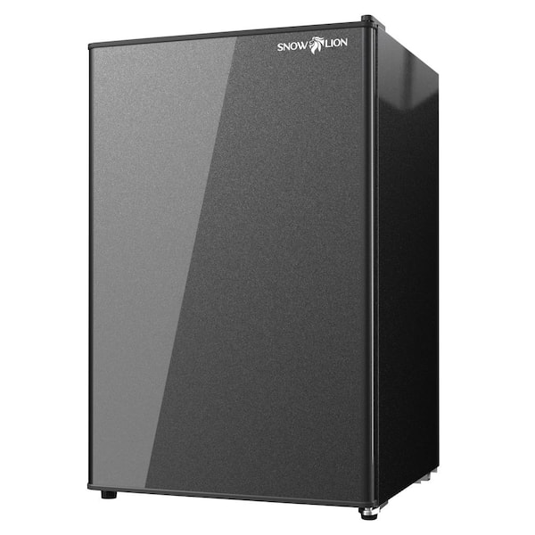 SNOWLION Premium 4.3 cu. ft. Freestanding Undercounter Solid Door Mini Fridge, Reversible Door and Quiet Operation, Black