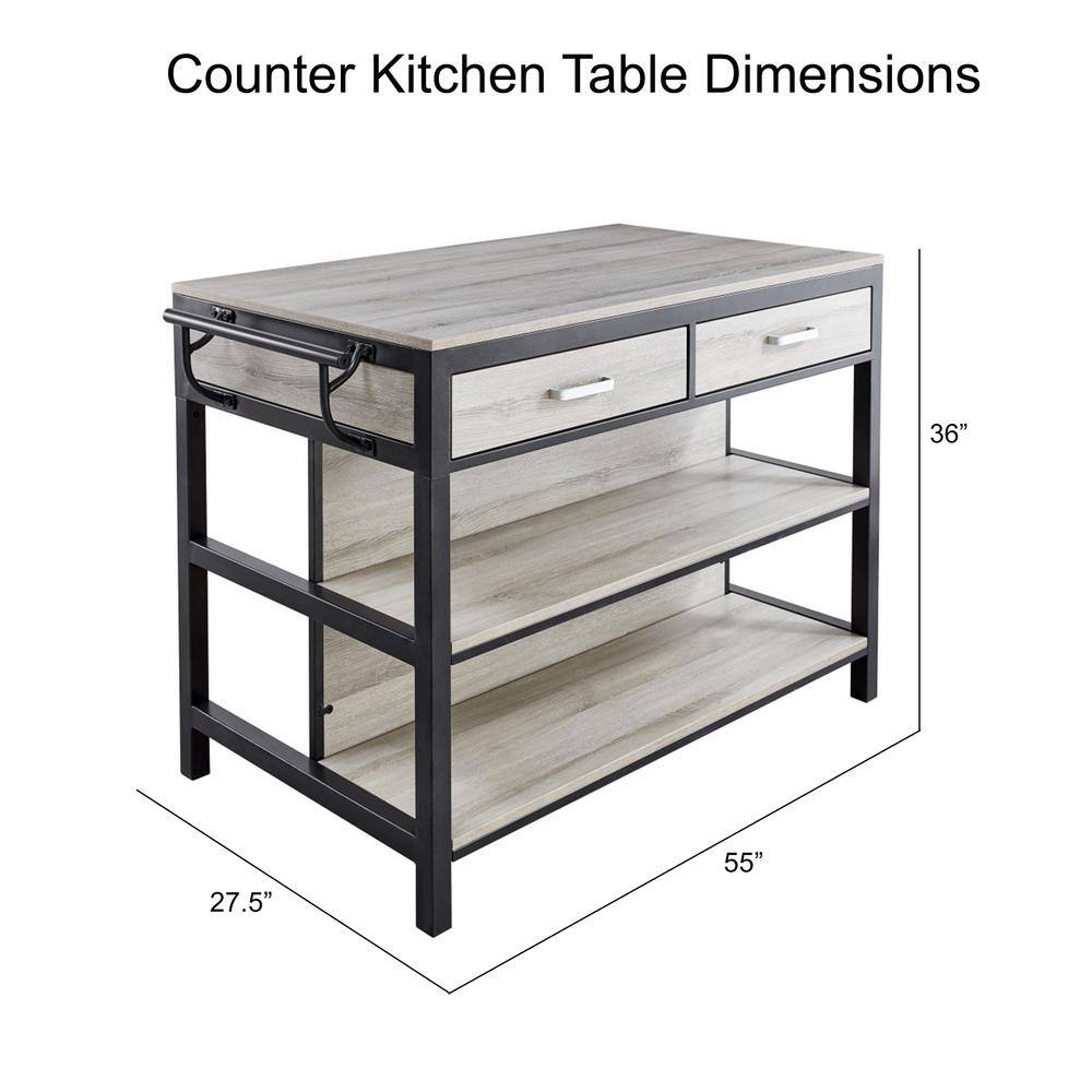 Driftwood Gray Transitional Counter Height Dining Table