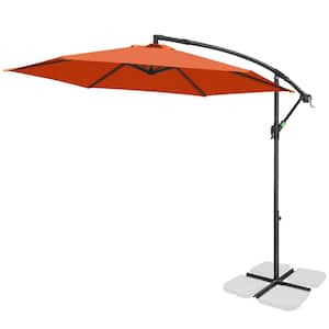 SERGA 10 ft. Outdoor Patio Tilt Market Cantilever Umbrella in Coral Red