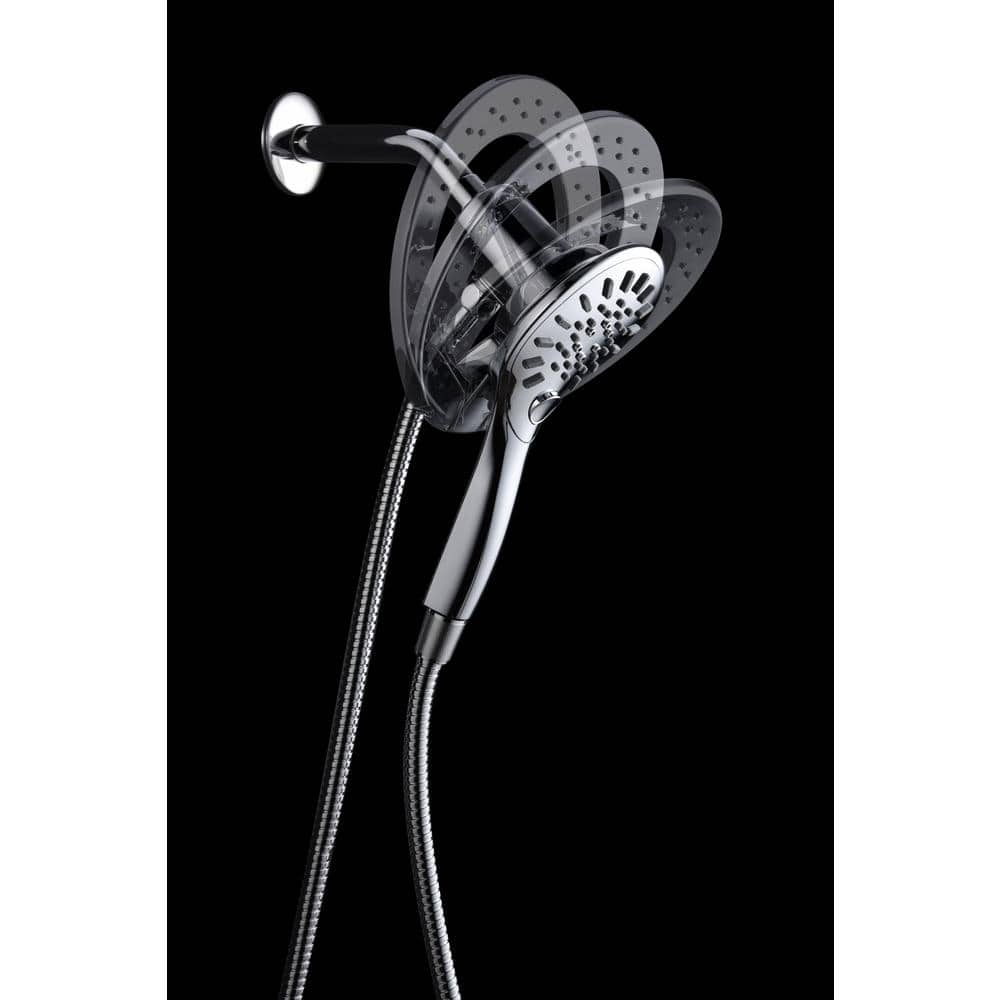 Polished Chrome Dual Wall Mount Handheld Shower Head