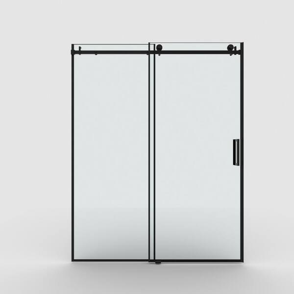 TaiMei 60 in. W x 76 in. H Sliding Semi-Frameless Shower Door in Matte ...