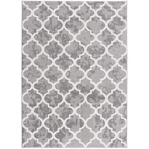 Silvia Grey (8 ft. x 11 ft.) - 7 ft. 8 in. x 10 ft. 8 in. Modern Abstract Area Rug