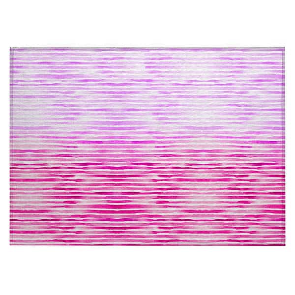 Surfside Pink 1 ft. 8 in. x 2 ft. 6 in. Geometric Indoor/Outdoor Area Rug