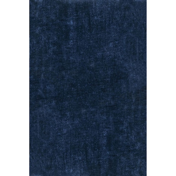 nuLOOM Loni Solid Machine Washable Shag Navy 6 ft. x 9 ft. Area Rug