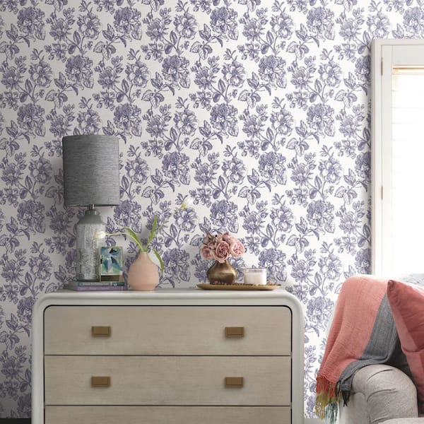 28.29 sq. ft. Tamara Day Flower Girl Blue Peel and Stick Wallpaper