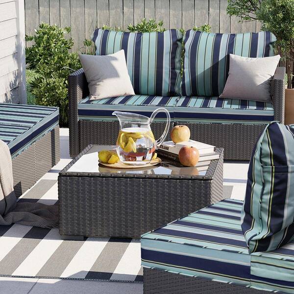 23.5 in. x 25.5 in. Outdoor Deep Seating Lounge Cushion Zipper