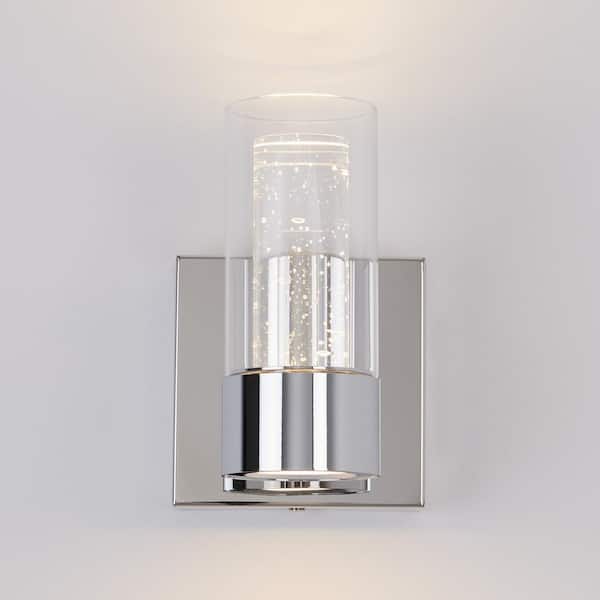 Chrome LED Sconce with Bubble Glass VAN1-RT Artika Essence 4.3 in 