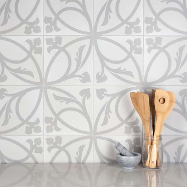 Caprice Liberty White 7-7/8 in. x 7-7/8 in. Porcelain Floor and Wall Tile (11.25 sq. ft./Case)