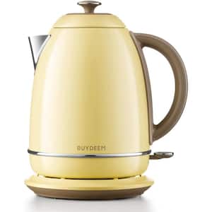 Haden 75012 Heritage 1.7 Liter Stainless Steel Body Countertop Retro  Electric Kettle with Auto Shutoff & Dry Boil Protection, Ivory White