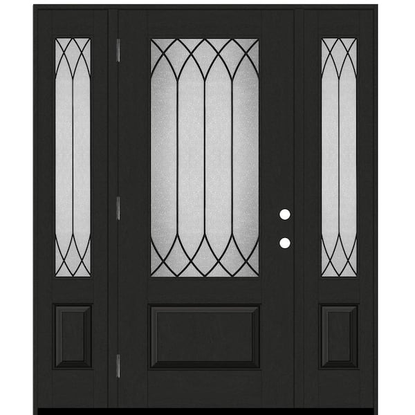 Creative Entryways Craftsman Ash Stained Prehung Front Door with Decorative Glass