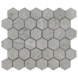 Everest Gray Hexagon 12 in. x 12 in. x 10mm Glazed Porcelain Mesh-Mounted Mosaic Tile (8 sq. ft./Case)