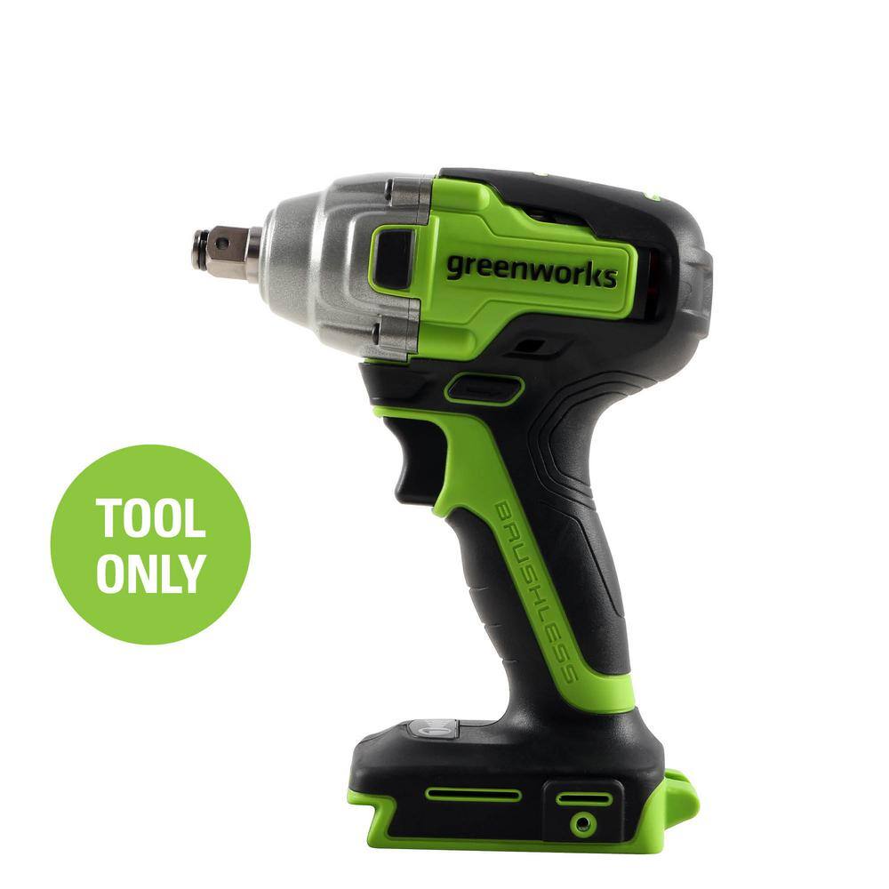 Electric Impact Wrench Cordless w/ Battery Charger Set 24V 1/2" Drive Wireless 