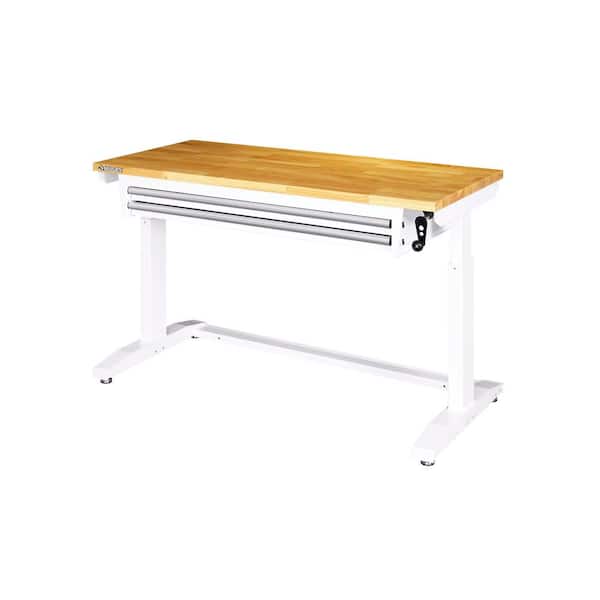 Solid Wood Top Workbench Table, Husky Work Table With Drawers