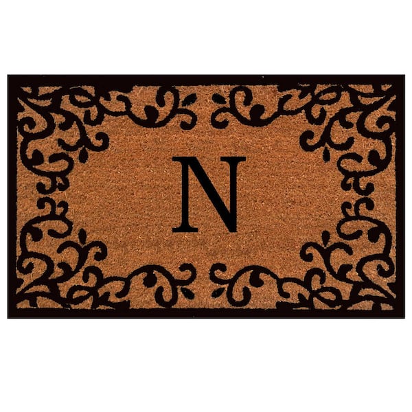 Chateaux Monogram Door Mat 24 in. x 36 in. (Letter N)
