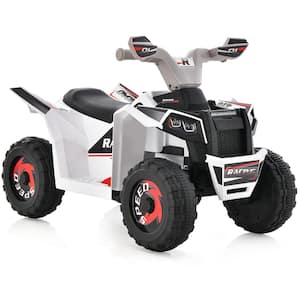 8 in. Kids Electric Ride on ATV Toy 6-Volt Battery Powered Electric Vehicle Toy Direction Control White