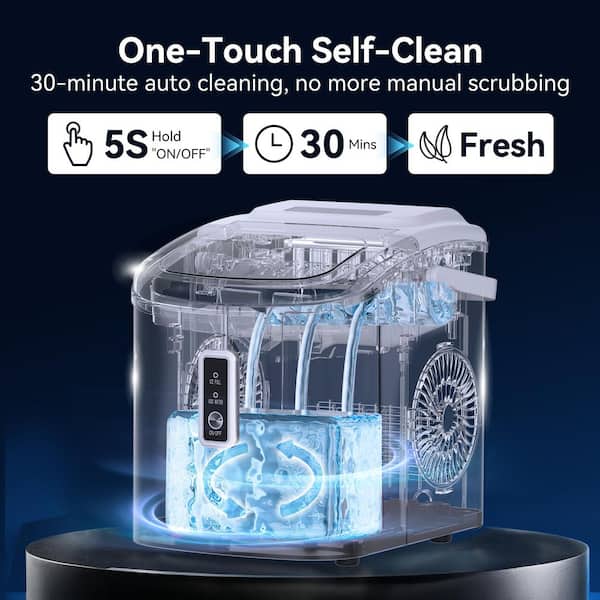 SIMZLIFE 9.6 in. 26 lb. /24H Bullet Ice Countertop Portable Ice