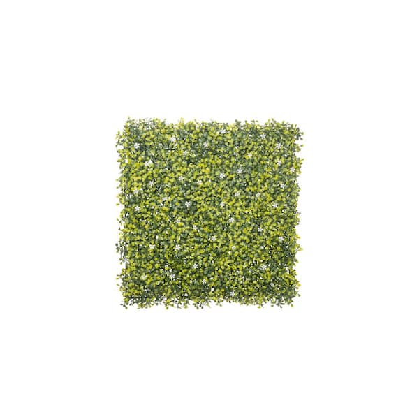 GREENLINE ARTIFICIAL GRASS 20 in. x 20 in. Mini Jasmine Artificial Hedge Greenery Panels (6-Piece)
