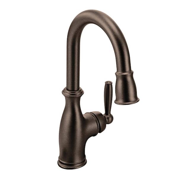 MOEN Brantford Single-Handle Pull-Down Sprayer Bar Faucet Featuring Reflex in Oil Rubbed Bronze