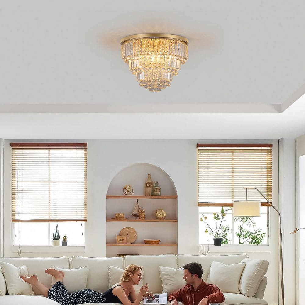 20 in 3-Tier 6-Light Gold Crystal Chandelier Lighting Luxury Modern Pendant Chandelier for Living Room Hotel price history on PriceWatchPro