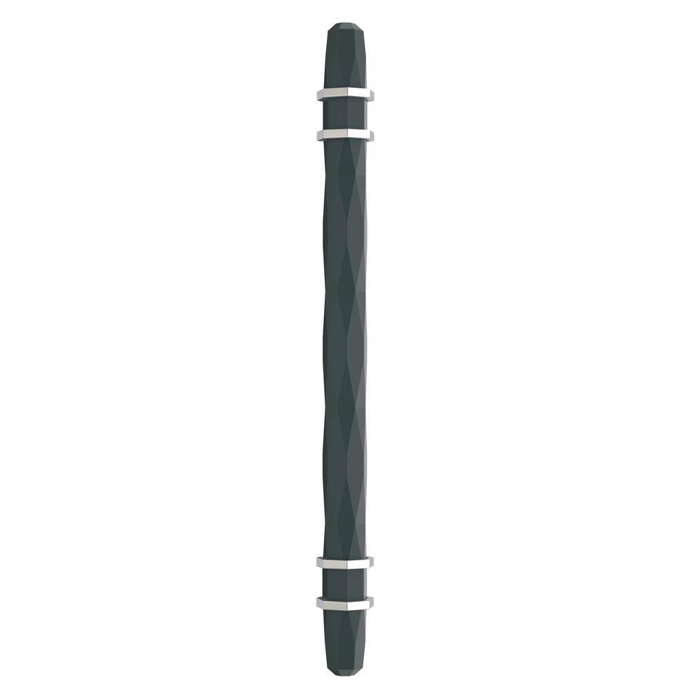 Modern Black Bronze and Polished Chrome Bar Cabinet Pull