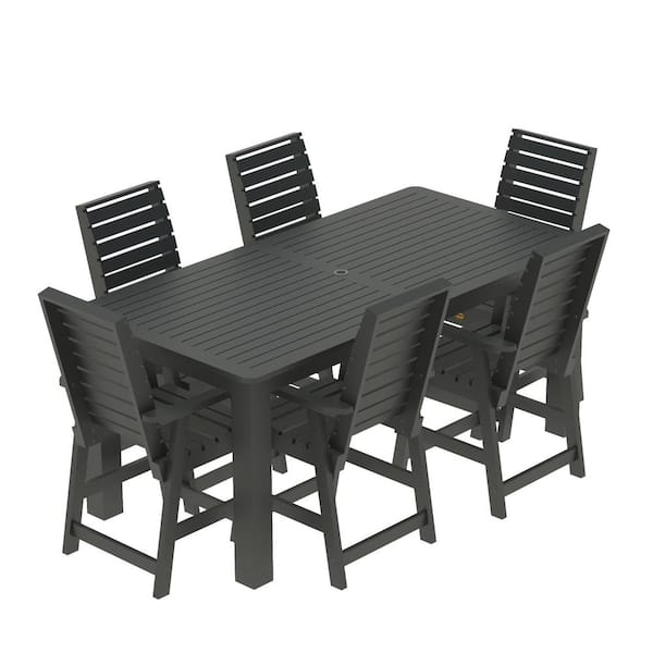 Unbranded Glennville 7-Pieces Recycled Plastic Outdoor Counter Dining Set