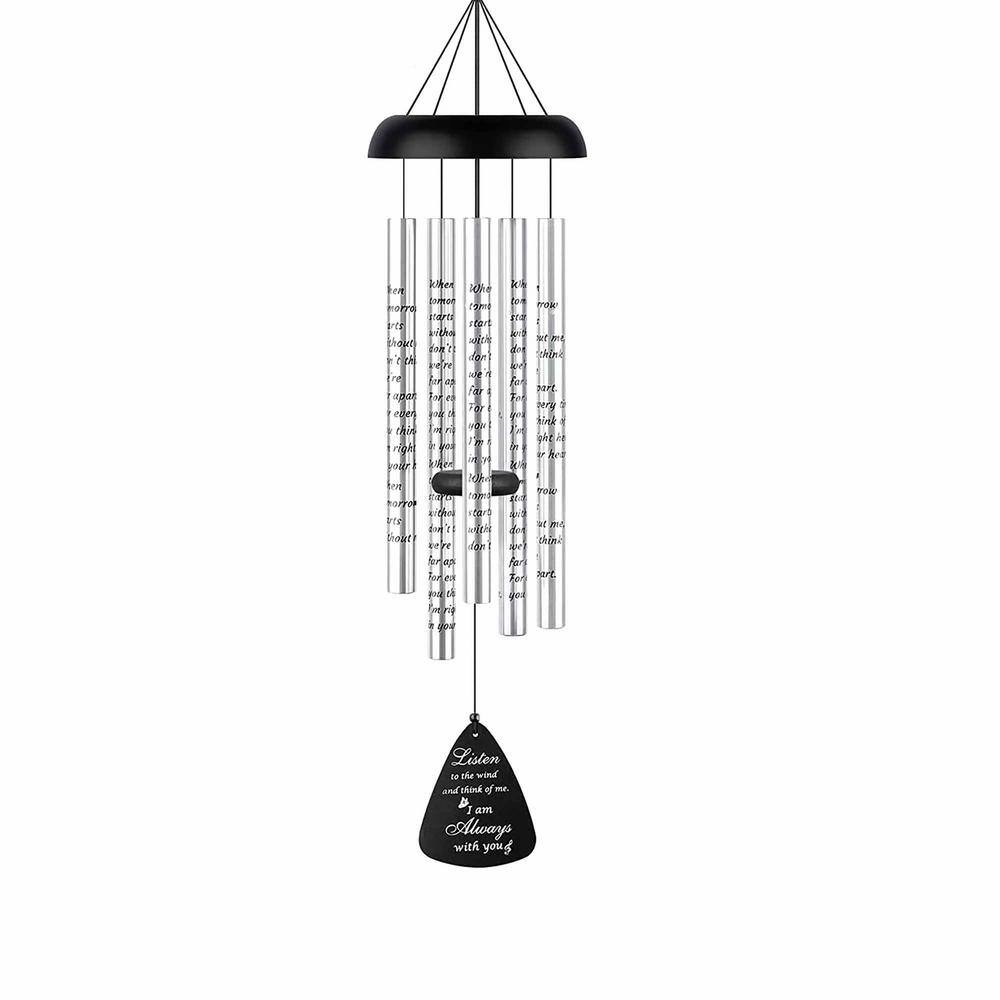 32 in. Black Silver Wind Chime TG10013 - The Home Depot